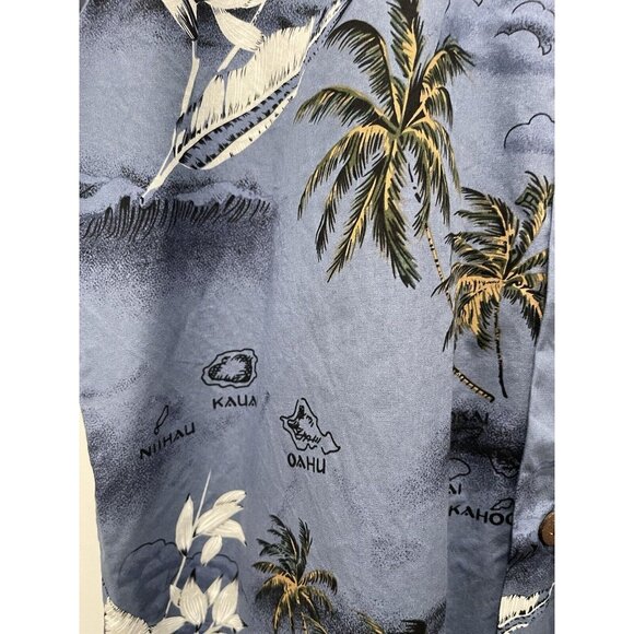 PALMWAVE Hawaiian Men's Shirt Medium Floral Short Sleeve Button Up 100% Cotton - Picture 5 of 7